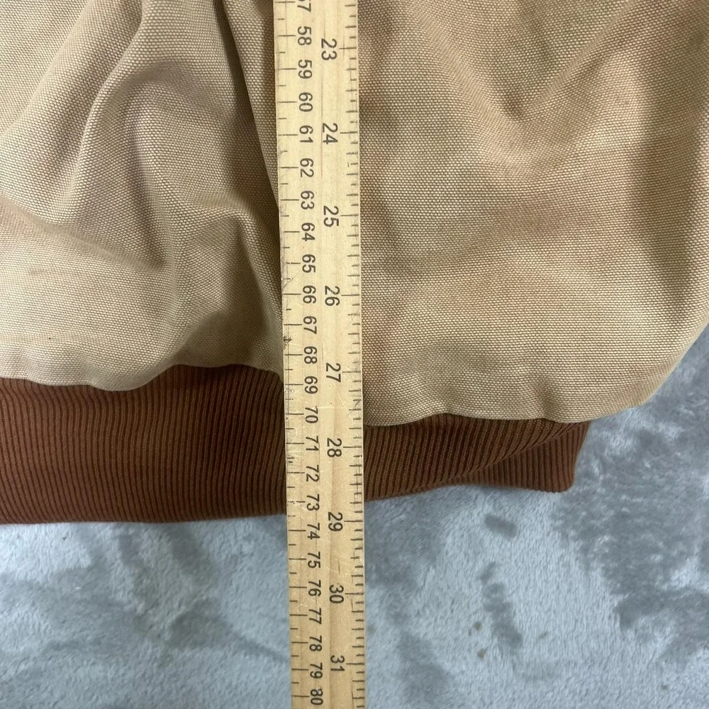 Vintage Carhartt Jacket Mens 2XL Beige Canvas Hooded Full Zip Workwear USA